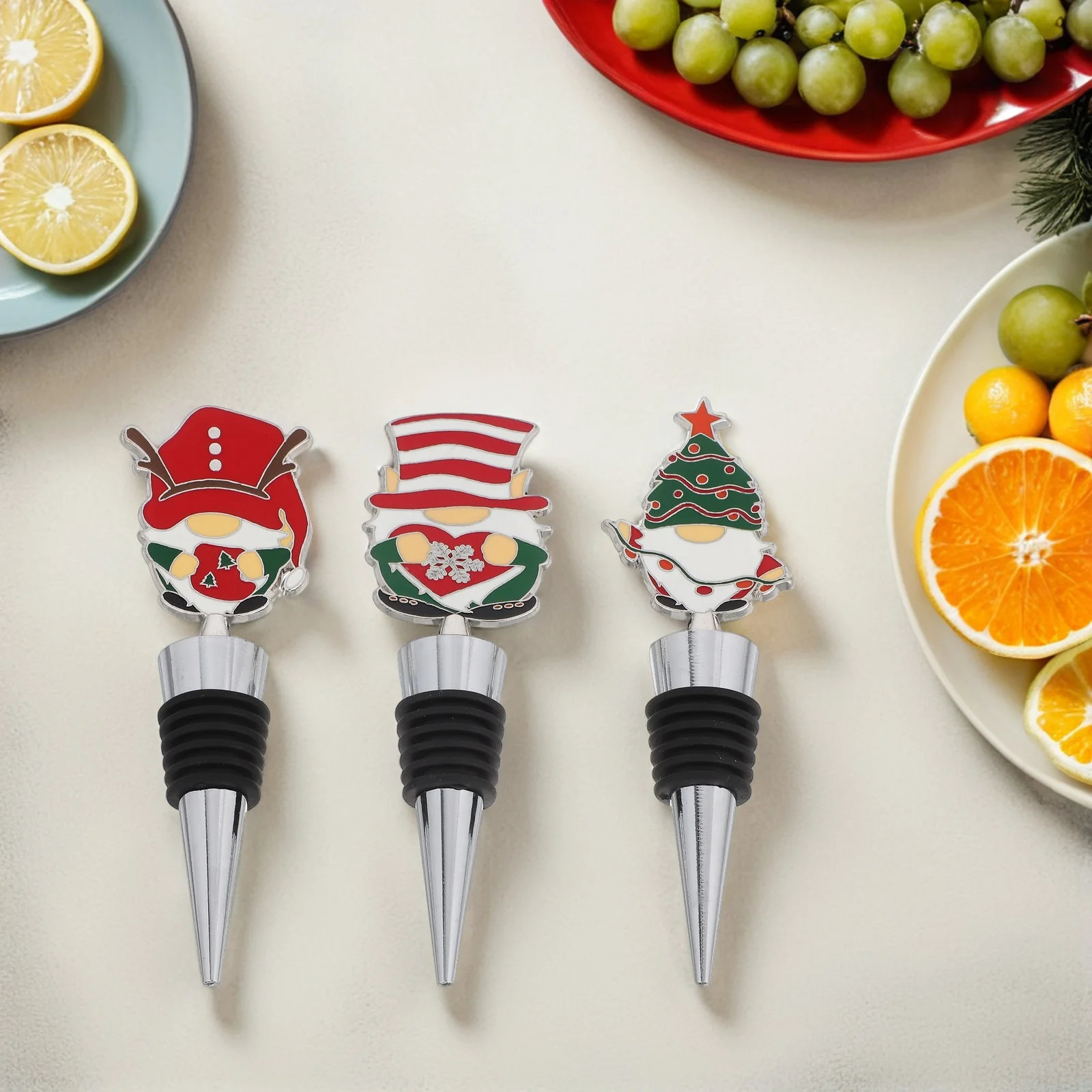 

3 Pcs Christmas Wine Corks Stopper Christmas-themed Decorative Bottle Cute Ab Glue Sealer Beverage Preserver