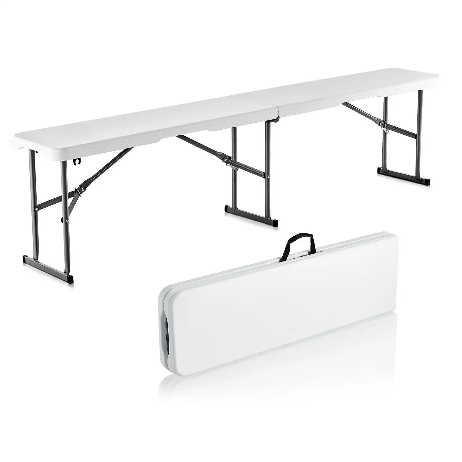 

6FT Plastic Folding Bench Portable Outdoor Bench for Picnic Camping Garden