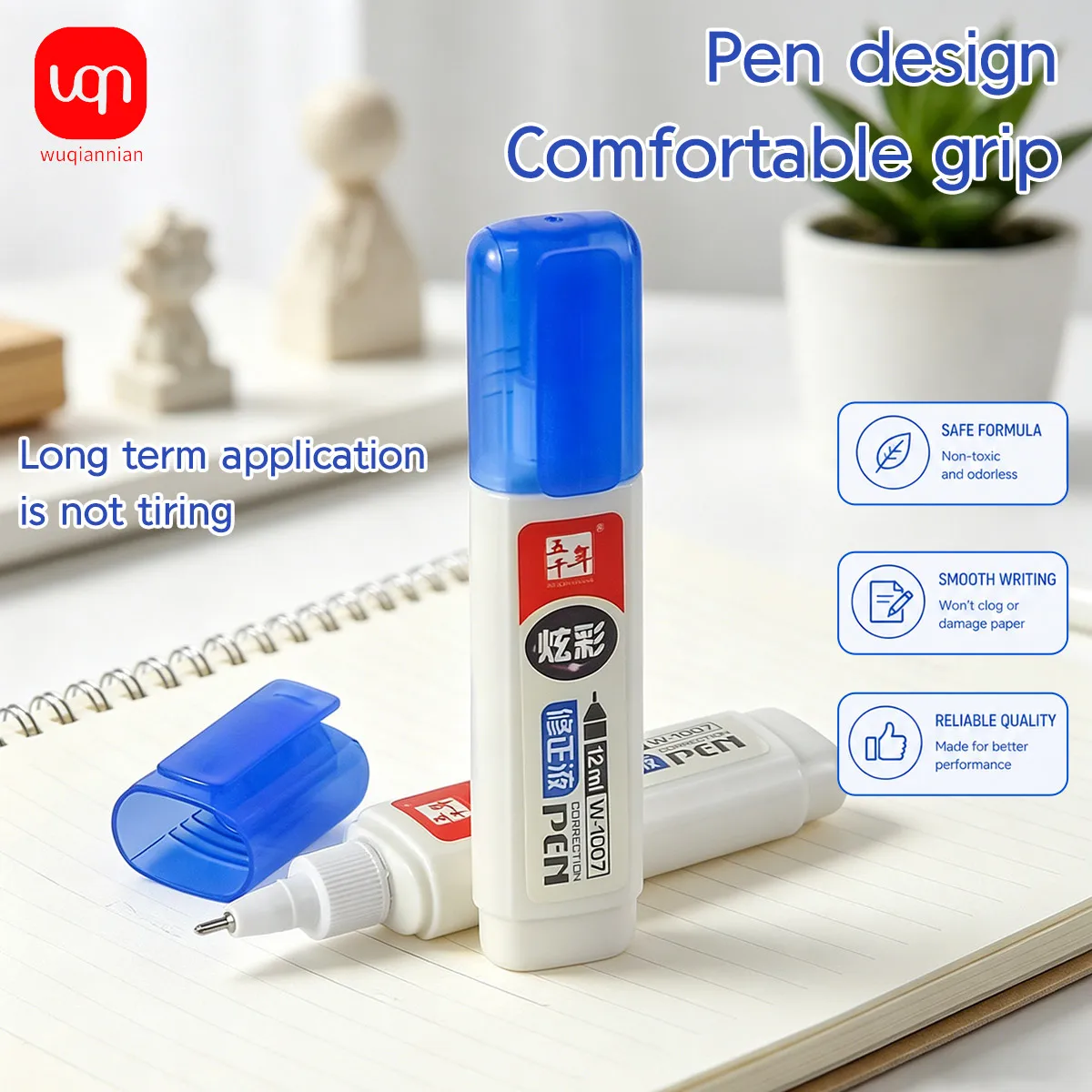 Picture 4: 12ml High-Coverage Correction Pen,Smooth And Quick-Drying White Correction Fluid, For Students, School, Office Use