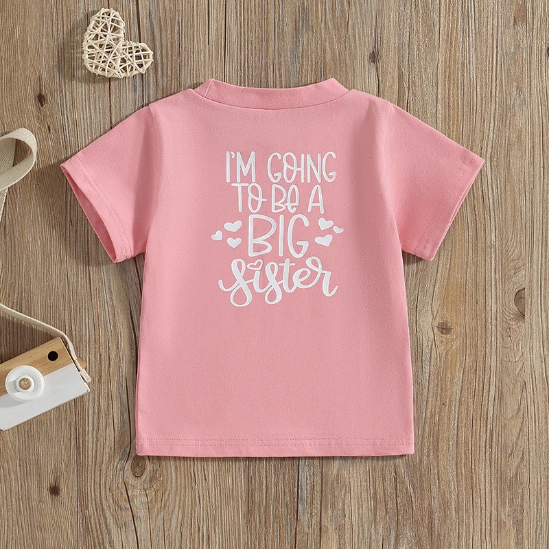 Big Sister Reveal Announcement Shirt I Have a Secret I am going to be a Big Sister T-Shirt Short Sleeve Tee Top