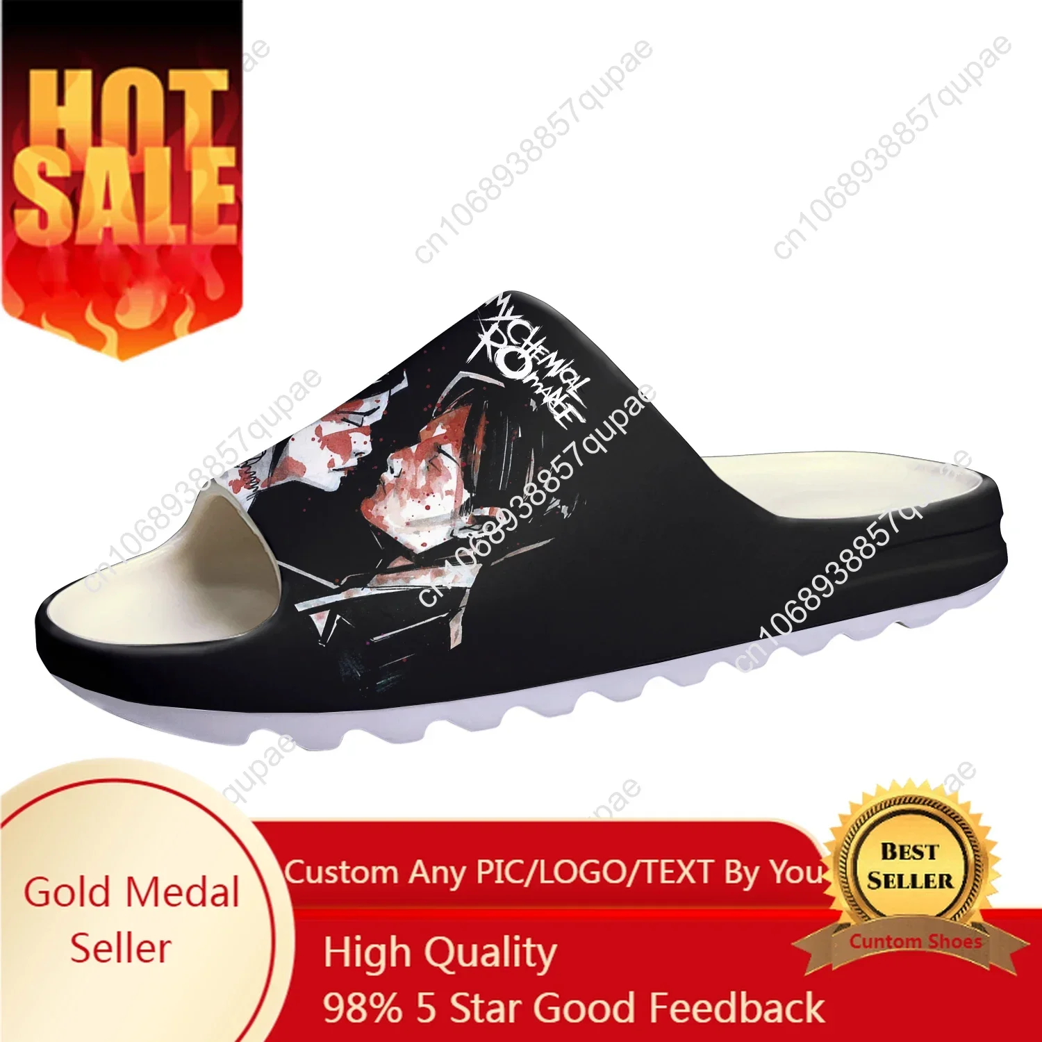 

My Chemical Romance Rock Band Soft Sole Sllipers Home Clogs Men Women Teenager Custom Made Sandals Water Shoes On Shit Step in