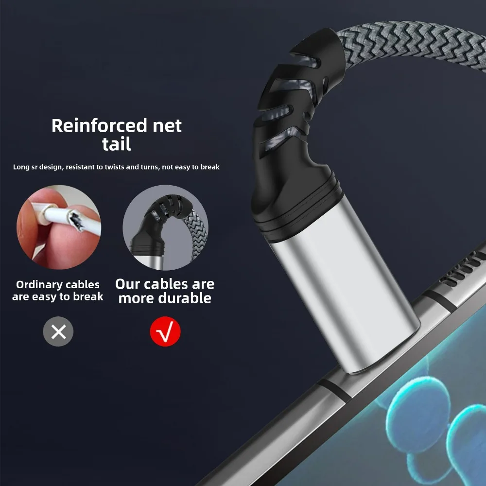 Dual Type-C Braided Durable Data Cable Extra-Long Fast-Charging&High-Speed Compatible with Samsung&Apple Laptops (for Charging)