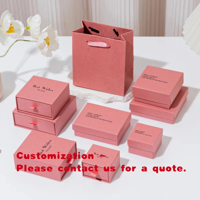 custom.Factory Direct Sale Spot Cherry Pollen Box Ring Necklace Jewelry Earrings Bracelet Box No Closure