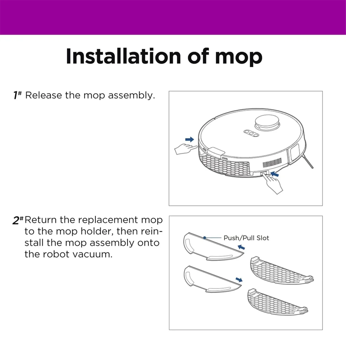 5PCS Replacement Part Accessories Fit for E10s Robot Vacuum Cleaner 5 Mop Pads