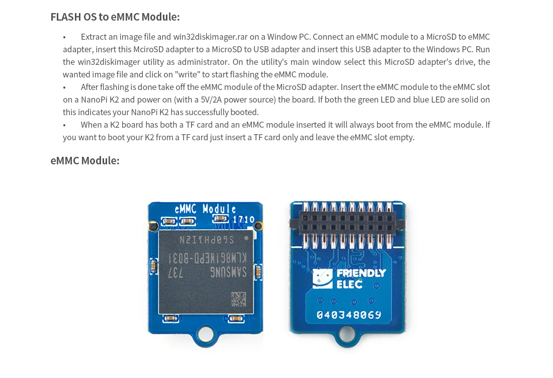 Imagem -02 - Módulo Emmc e Kit Adaptador Microsd para Nanopi e Nanopc Arm Série Demo Board gb 16 gb 32 gb 64gb