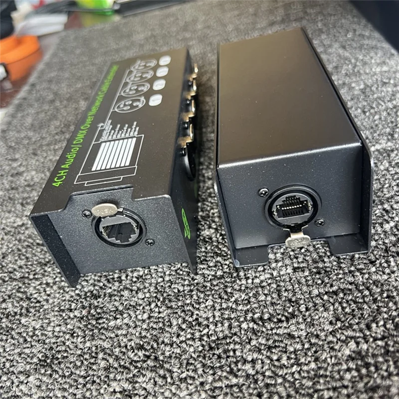 1Pair 4CH 3 Pin Audio/DMX Over Network Cable Extender DMX512 Network Signal Extender XLR To RJ45 Adapter 1 Male+1 Female