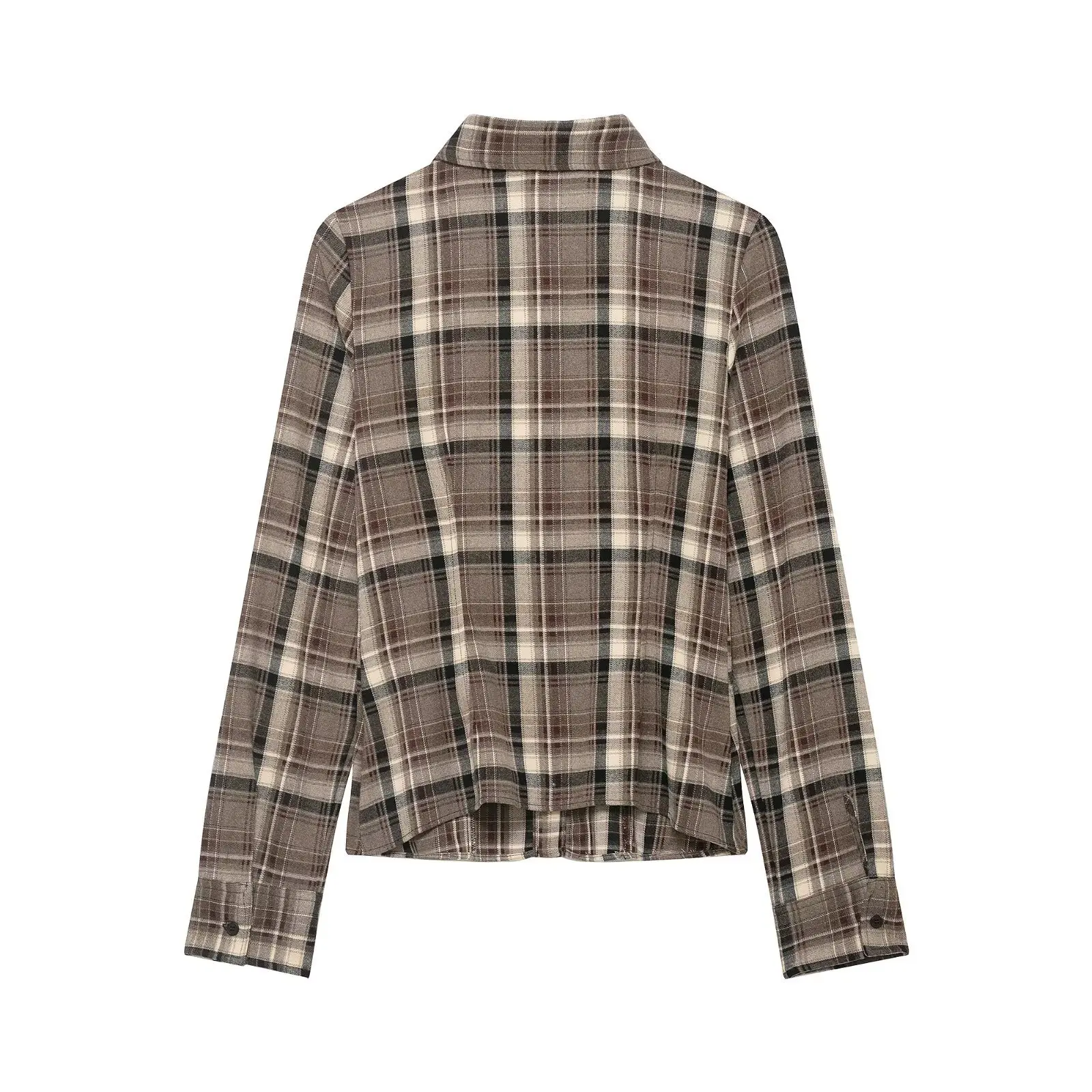 Women's Fashion Slim Fit Plaid Shirt   PCSQ