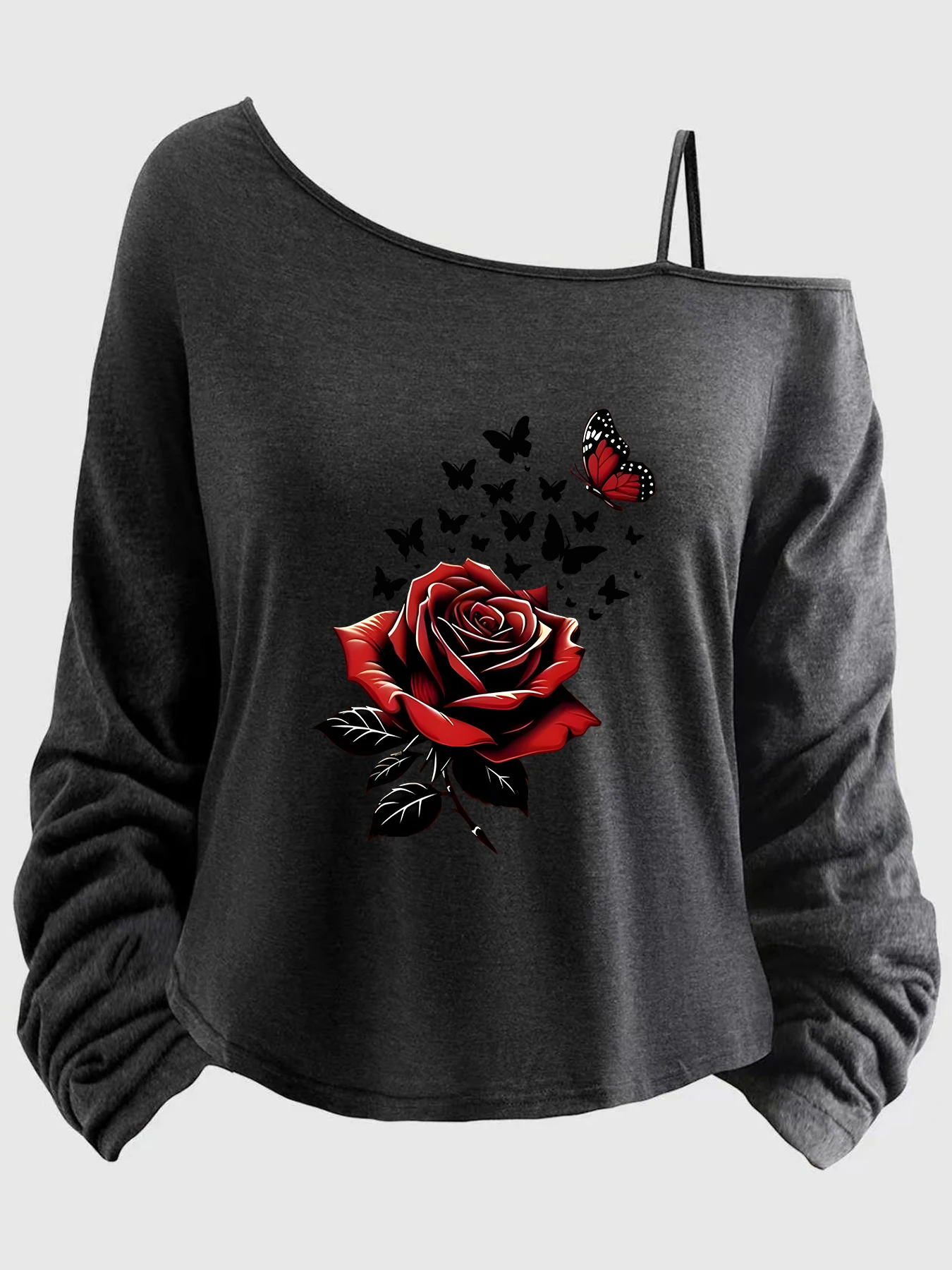 

Женский топ больших размеров с принтованными рукавами, на тонких бретелях, с асимметричным вырезом, размеры 1-8XL, с надписью (XT).