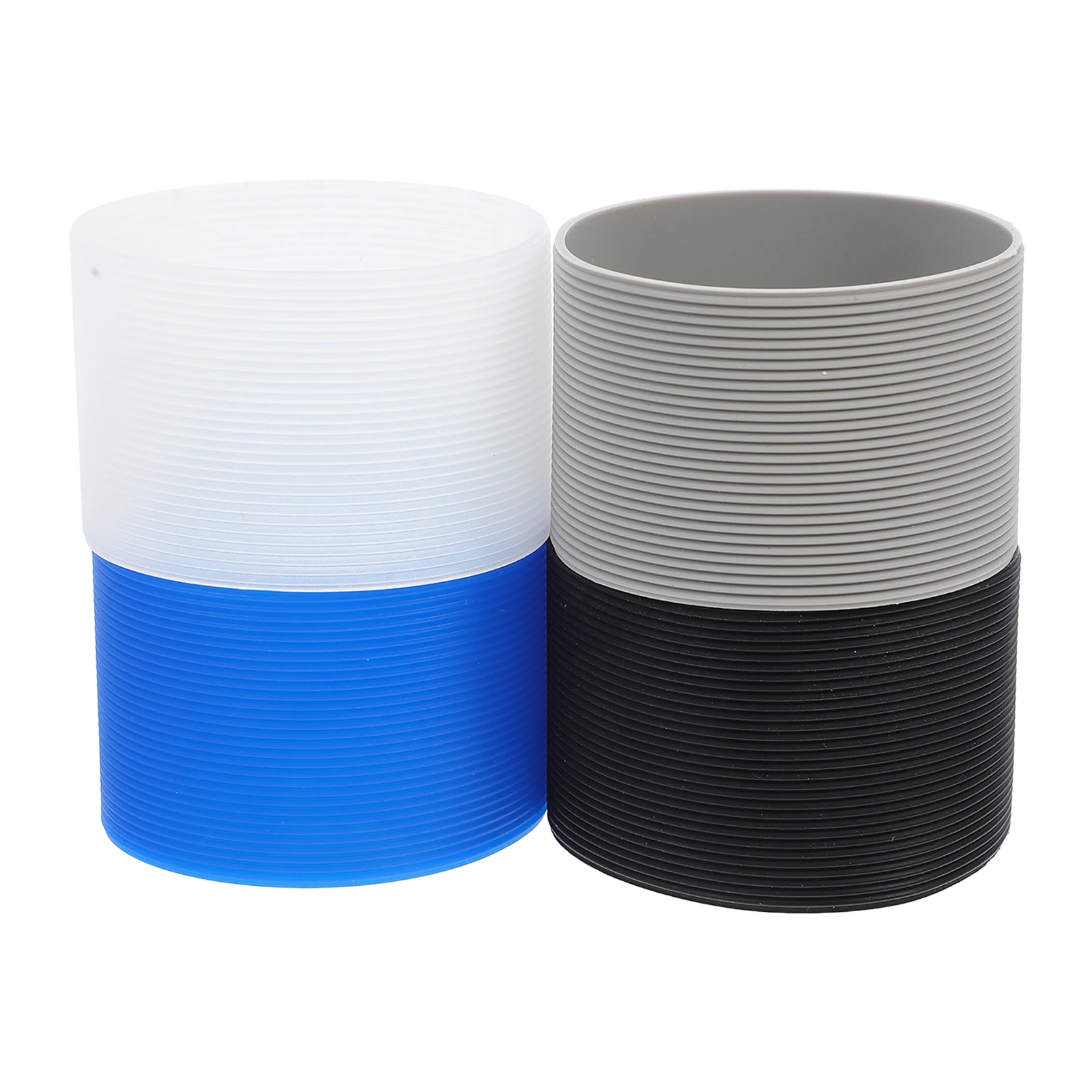 

4pcs Heat Insulated Cup Cover Anti-Slip Thermal Bottle Sleeve Silicone Band For Glass Tumbler Drink Bottles Heat Resistant