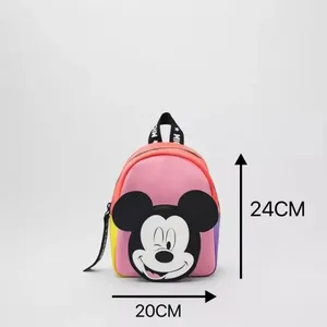 Disney dos desenhos animados mickey mouse bonito moda mochila feminina minnie lona saco de escola moda grande capacidade mochila meninas 8 principais vendas bolsa feminina grande de lona - №6