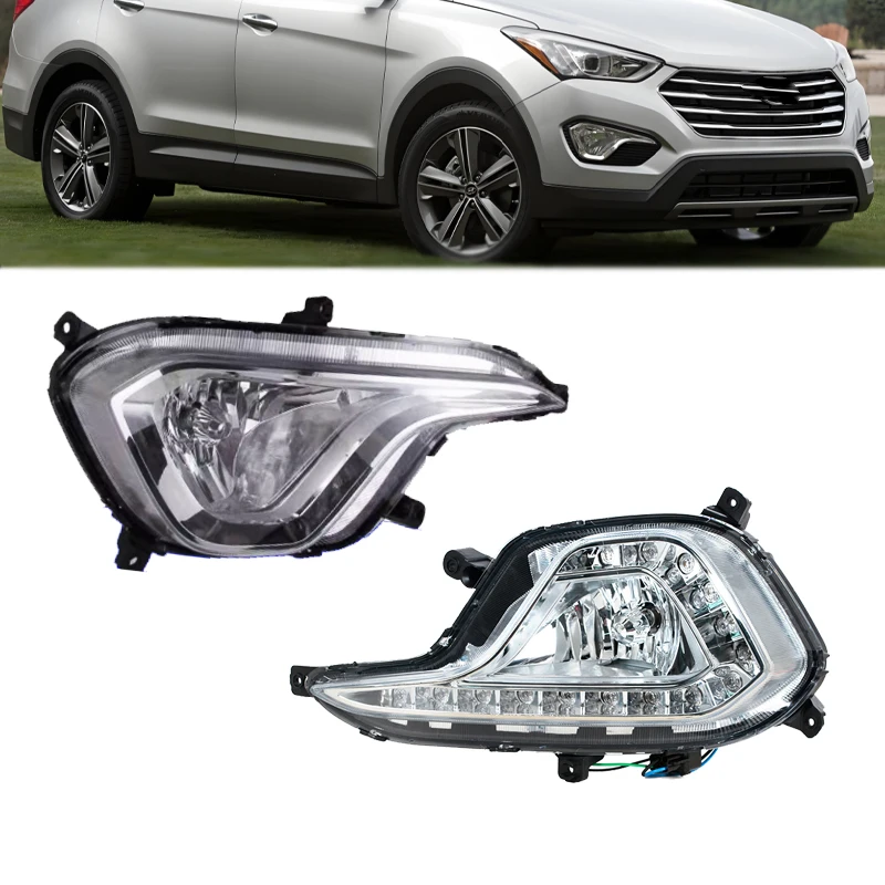 Car Fog Light Assembly Signal Lamp For Hyundai Grand Santa Fe Maxcruz 2013 2014 2015 LED/Halogen Daytime Running Light Fog Light