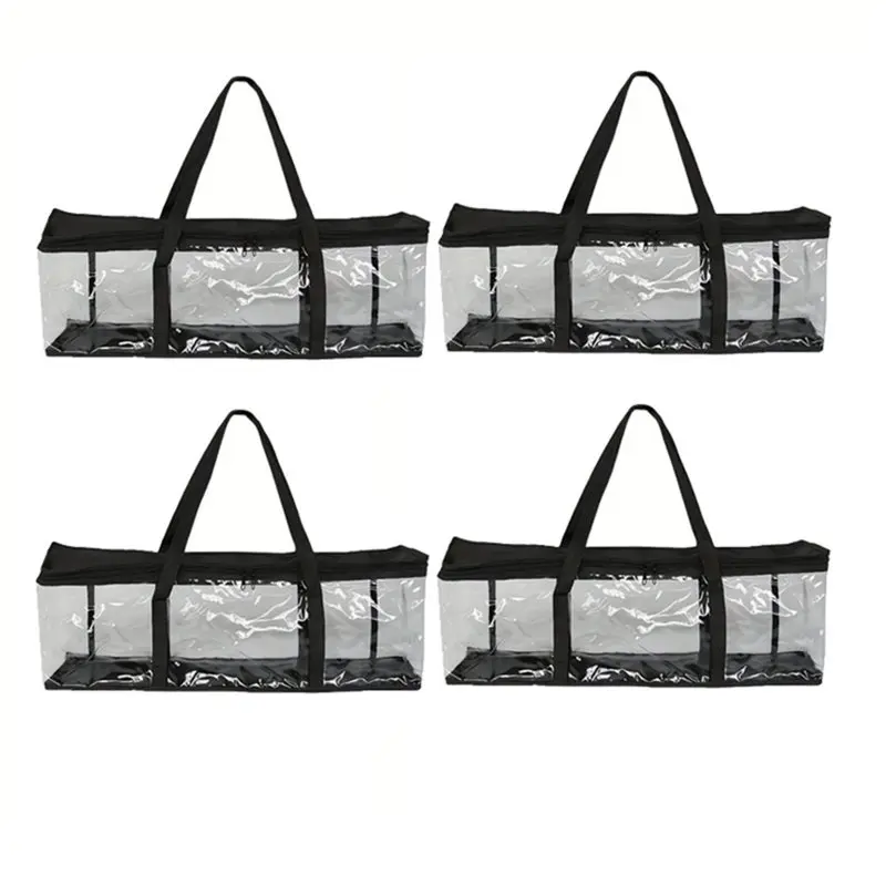 

FEDI-4 Pack CD Storage Bag CD Organizer With Handles And Zipper, Media Holder Stackable Media Organizer