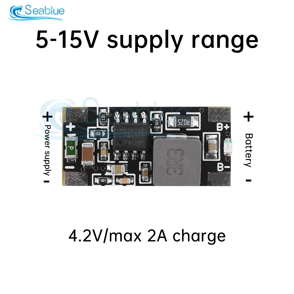 DC 5-15V 2A 18650 21700 Lithium Battery Charging Boost Module With LED Indicator Light For 9V 12V 15V Input Vlotage