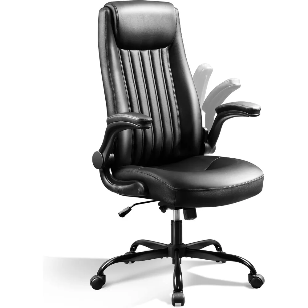 

Computer Office Chair, High Back Ergonomic Desk Chair with Adjustable Flip-up Armrests, Lumbar Support and Thick Headrest