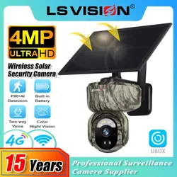 LS VISION 2K Solar Bewakingscamera WiFi/4G Binnen Buiten Monitoring Draadloze Camera Waterdicht Mens/Dier Detectie Ubox