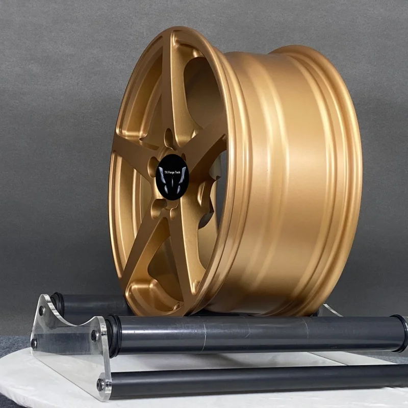 Customized Lightweight 6061-T6 New Design 18 19 20 21 22 Inch Five Spoke Matte Antique Bronze Aluminum Forged Wheels