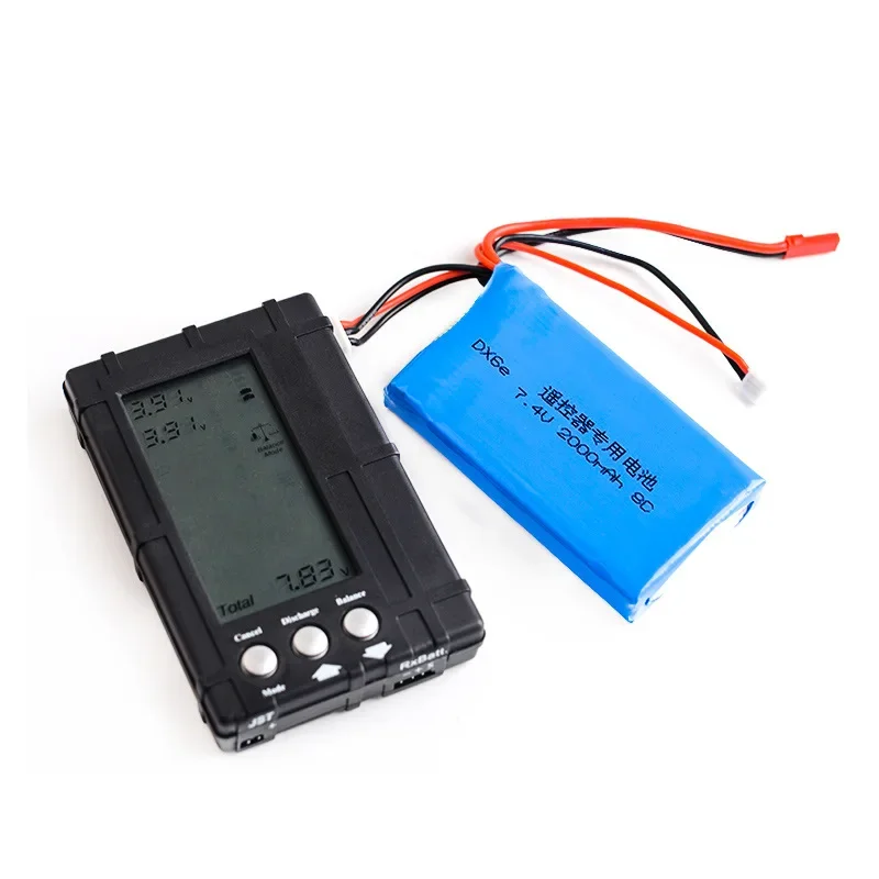 RC Remote DX6 DX6e QX7 7.4V 2000mAh 8C 2S JST Plug Lipo Battery With B3 Charger For DX6 DX6e QX7 Transmitter Accessories RC Toys