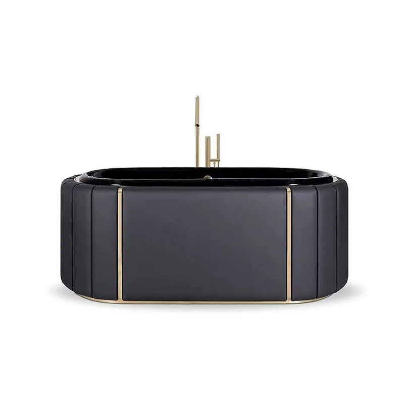 

A Light luxury freestanding ceramic bathtub luxury villa bathroom household bath basin high-end bath tank