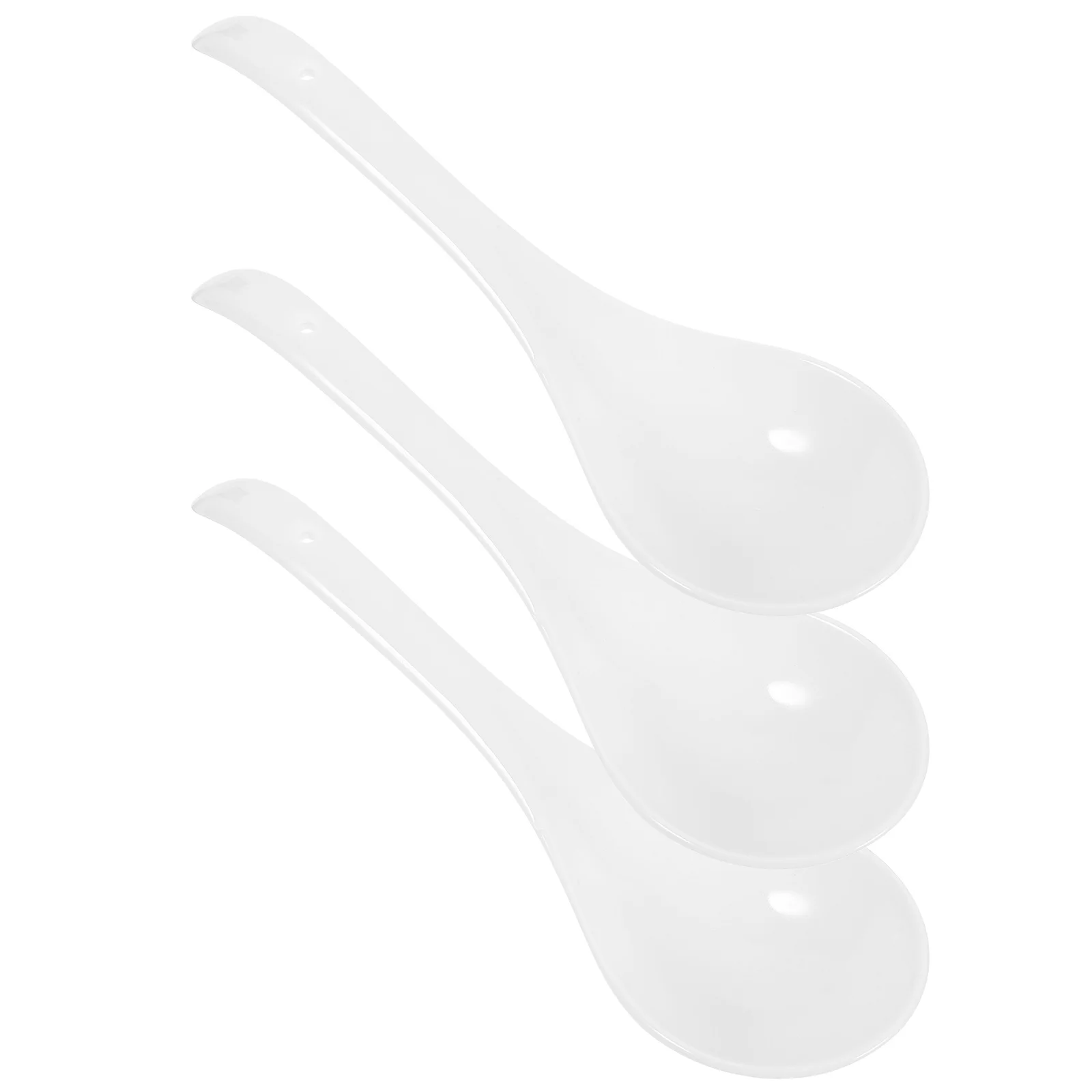 

3 Pcs Dumpling Ceramic Spoon Scoops Ramen Noodles Ceramics Cooking Asian Soup Spoons