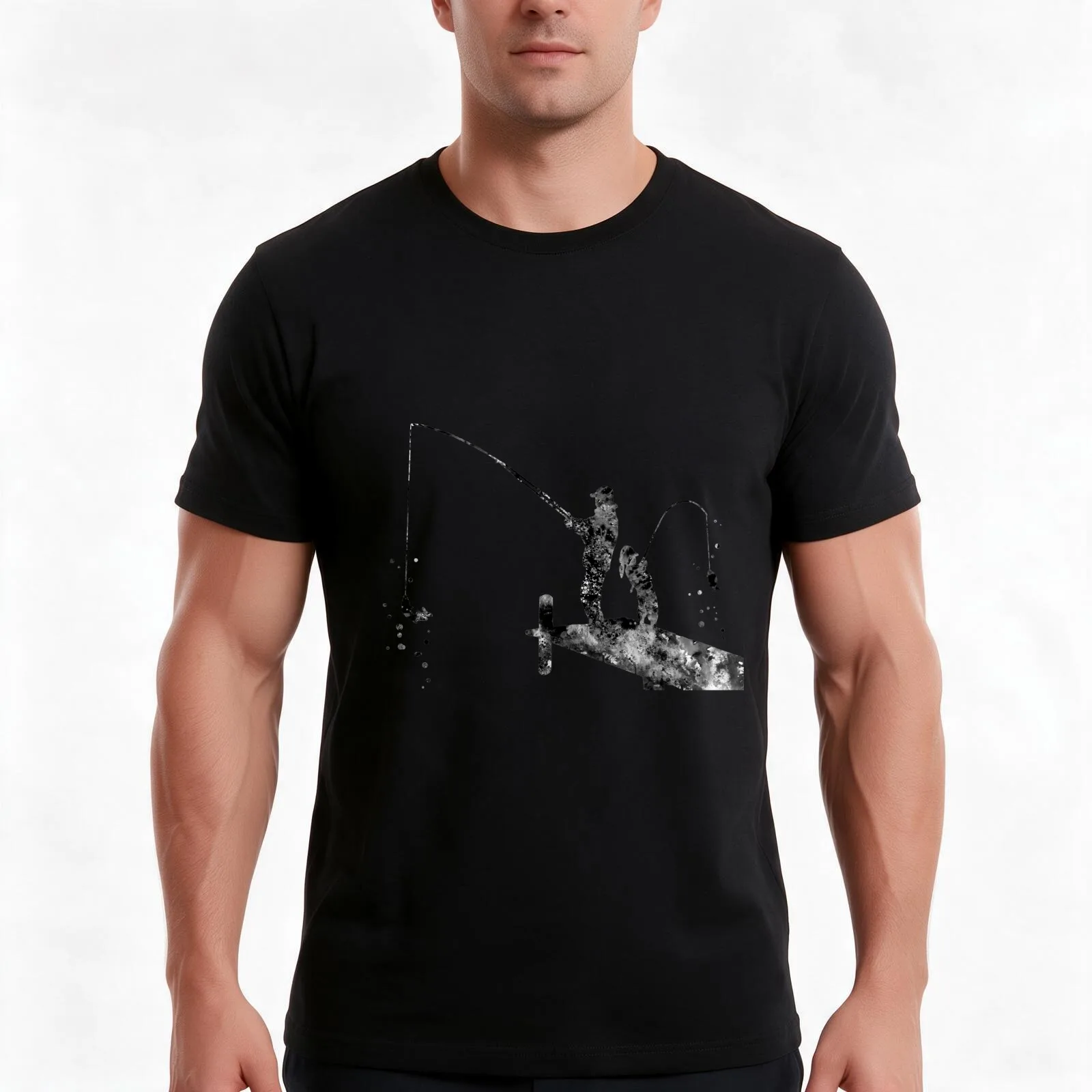 Daddy's little fishing buddy, fisherman, father and daughter fishing T-Shirt, Summer Casual Cotton Tee, Vintage Graphic Print