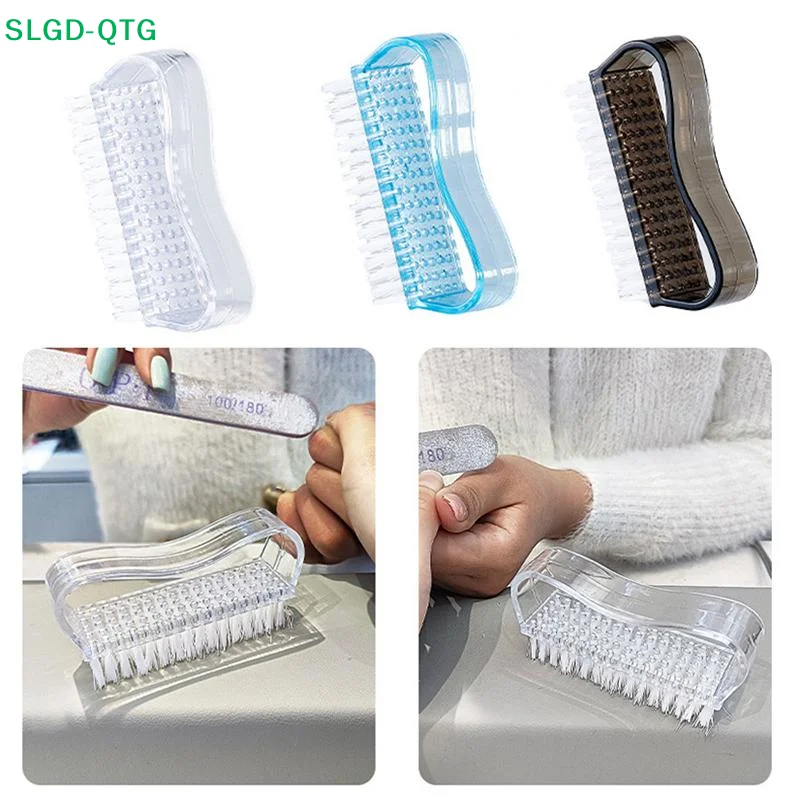 NEW 3Colors Hard Nail Cleaner Dust Nail Brushes Nail Art Manicure Pedicure Remove Dust Plastic Nail Cleaning Brushes Salon Tools
