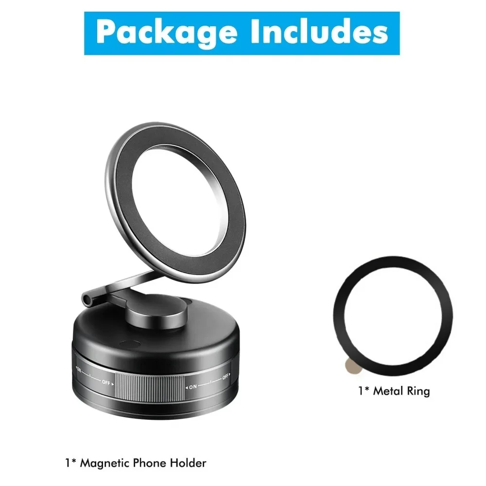 Soporte magnético para teléfono de coche, ventosa mecánica al vacío, rotación 360 °   Soporte de adsorción magnética Soporte universal para GPS de navegación