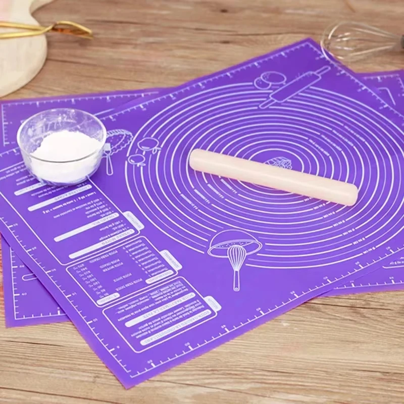 Non-Stick Silicone Pad Baking Sheet Cupcake Dessert Mat Baking Mat with Scale Pastry Boards Cookie Decorating Tools - 45x60cm