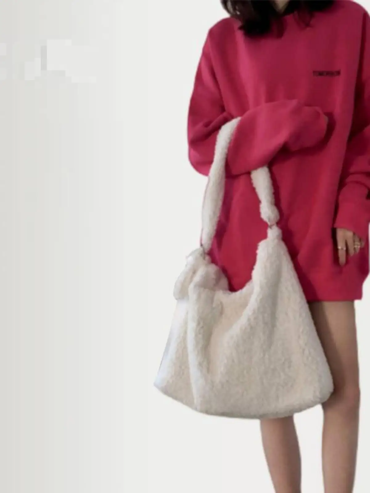 

Autumn And Winter Original New Imitation Lamb Plush Shoulder Bags For Women Fashionable Large Capacity Casual Versatile Handbags