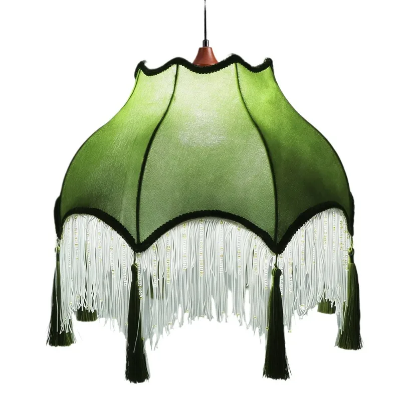 Designer design retro beaded lampshade antique fringed lampshade Victorian style beaded fringed lampshade
