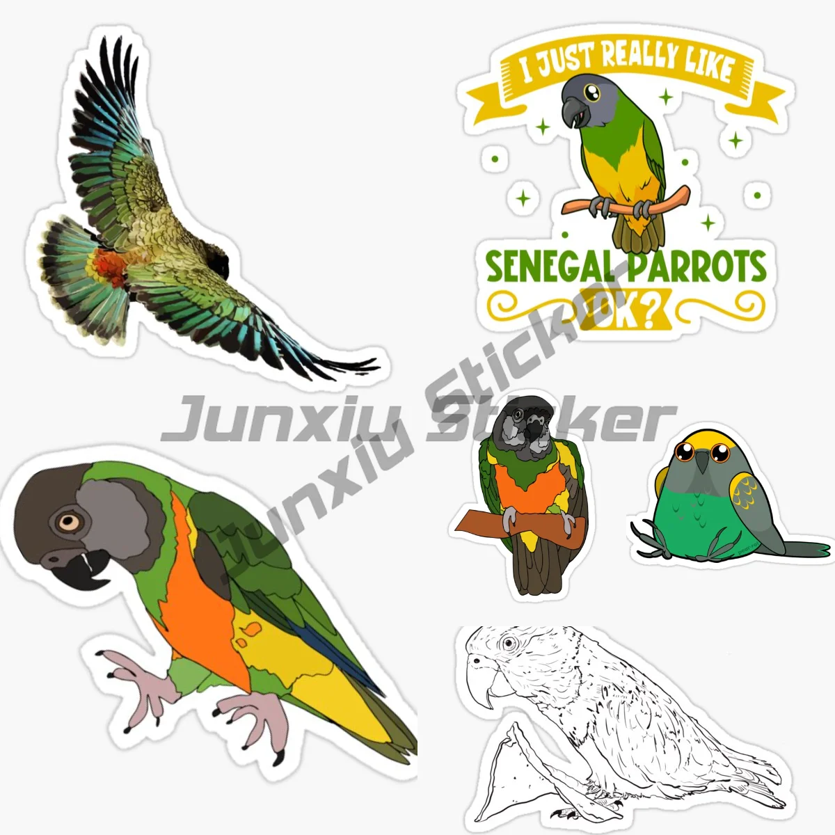 

SENEGAL Senegalese Parrot Flag Map Car Sticker Vinyl Waterproof and Self-adhesive Bumper Guitar Skate Locker Decal Accessories