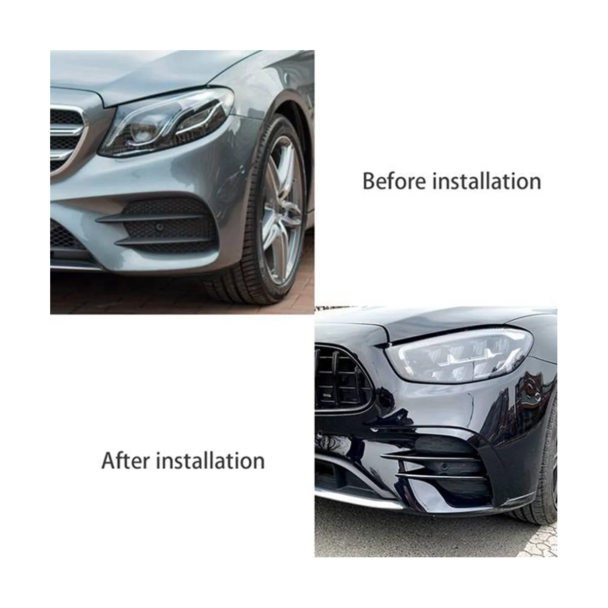 Front Bumper Wind Blade+Wraparound Front Wind Blade Modification Bumper Grille Trim Car for Chic E Class W213 E53 2021+