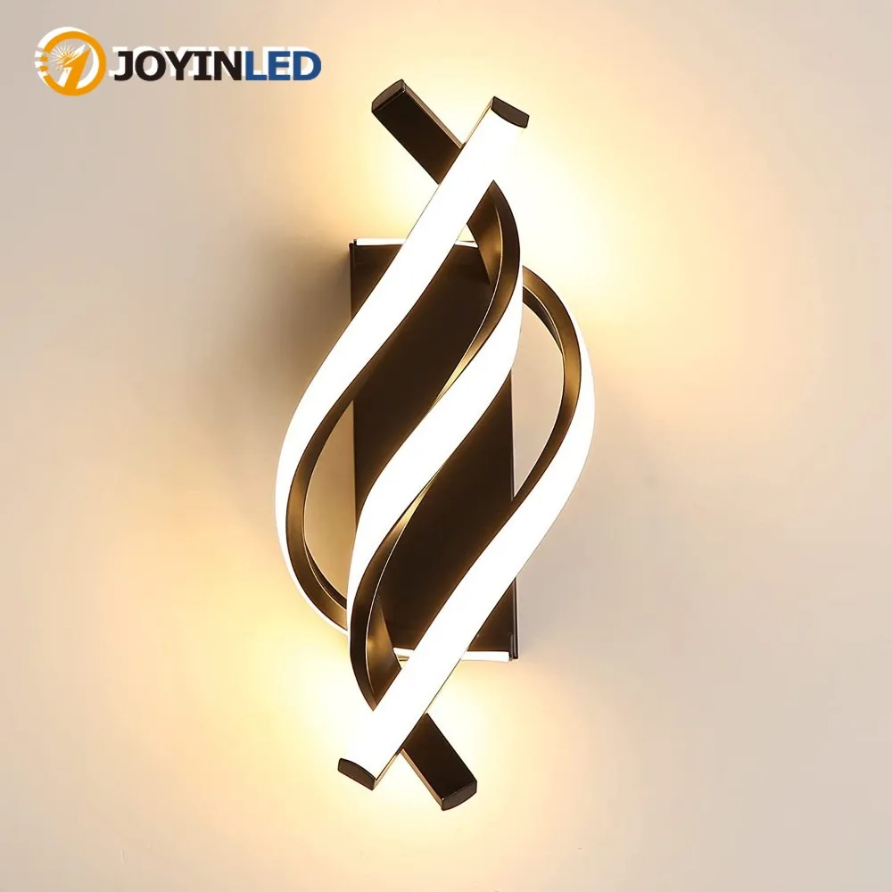 

JOYINLED линейный минималистичный алюминиевый настенный светильник, черный прикроватный декор, современная креативная лампа для гостиной, ресторана, столовой