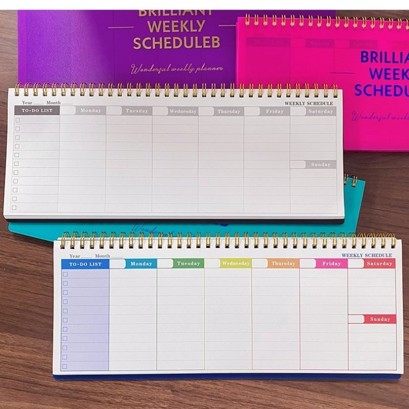 Business Weekly Plan Coil Notebook 60 Sheets PP Cover Memo Schedule Pad