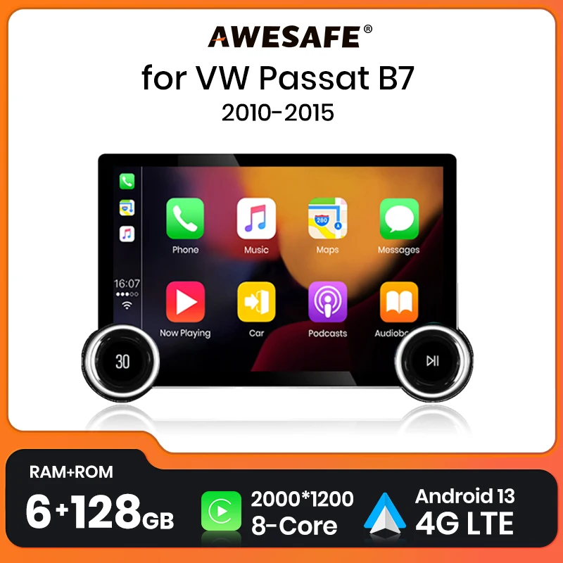 AWESAFE X8 11.5“ 2K 2000*1200 QLED Wireless CarPlay Android Auto Car Radio for VK Passat B7 CC 2010-2015 Multimedia autoradio