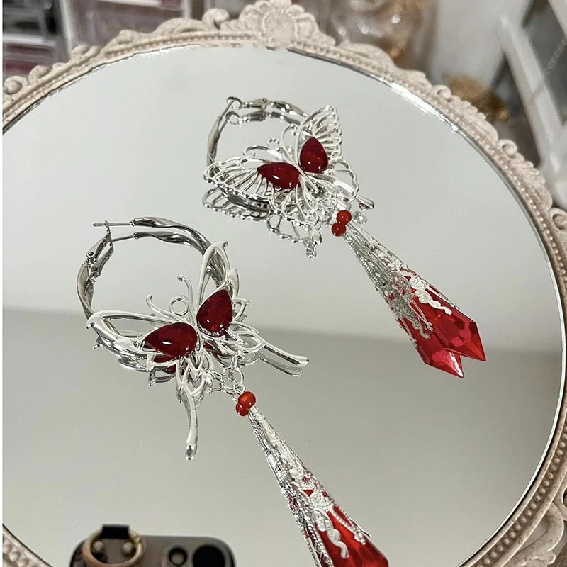 Anime Tian Guan Ci Fu Heaven benedizione ufficiale Hua Cheng orecchini Cosplay gemma farfalla ciondolo gioielli orecchini accessorio