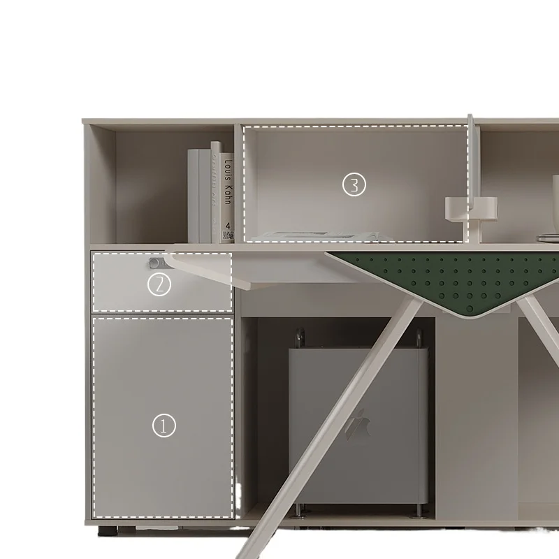 Escritorio financiero, escritorio para el personal, stand doble, para 2 personas, oficina para 4 personas, contabilidad, combinación de mesa con pantalla en forma de T