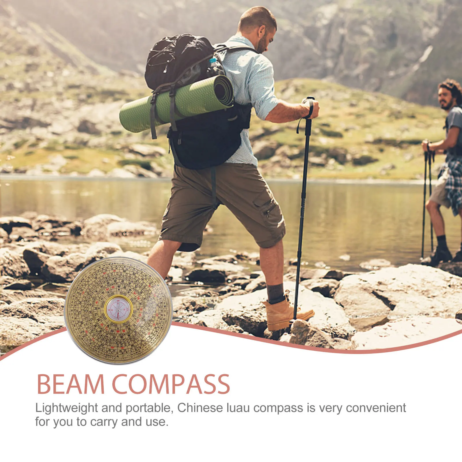 

Ancient Chinese Luau Compass Copper Outdoor Camping Hiking Navigation Decor Personalized Gift for Men Women