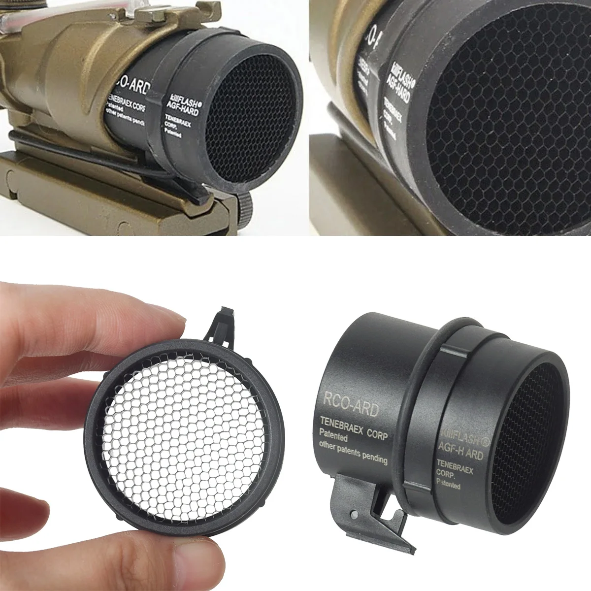 Защитная сетка-антибликовая пленка Killflash для прицелов ACOG 1X32 4X32, металлическая сетчатая крышка для защиты передней линзы прицела