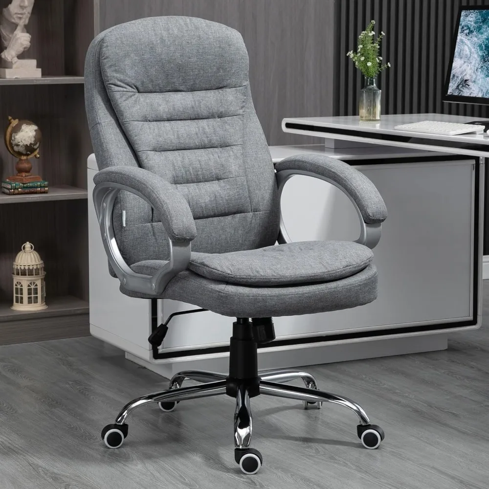 Executive Ergonomic High Back Office Chair with Adjustable Height, Padded Headrest, and Armrests