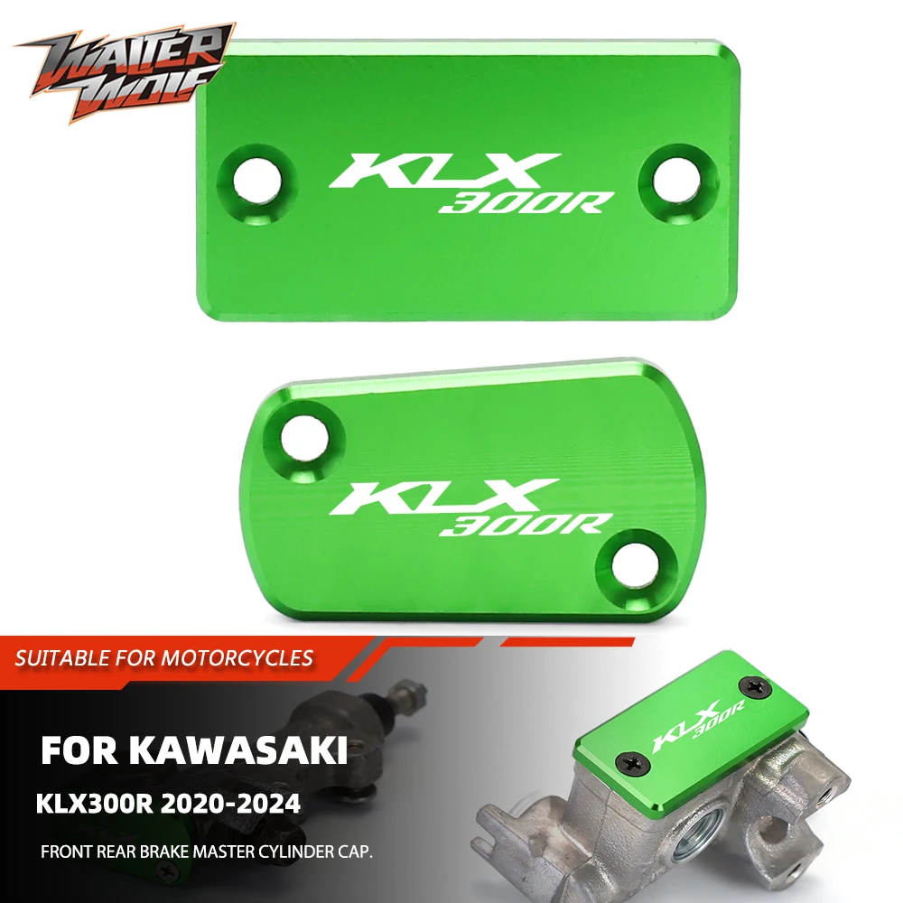 

2024 KLX300 Front Rear Brake Fluid Reservoir Cover For Kawasaki KLX 300R Motorcycle CNC Oil Tank Master Cylinder Cap Accessories