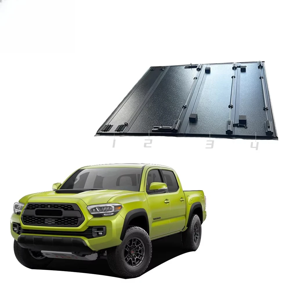 

Hot Sale Waterproof Embedded Hard Four-Fold Tonneau Cover for tacoma 2024 2025 2026 Bed Truck