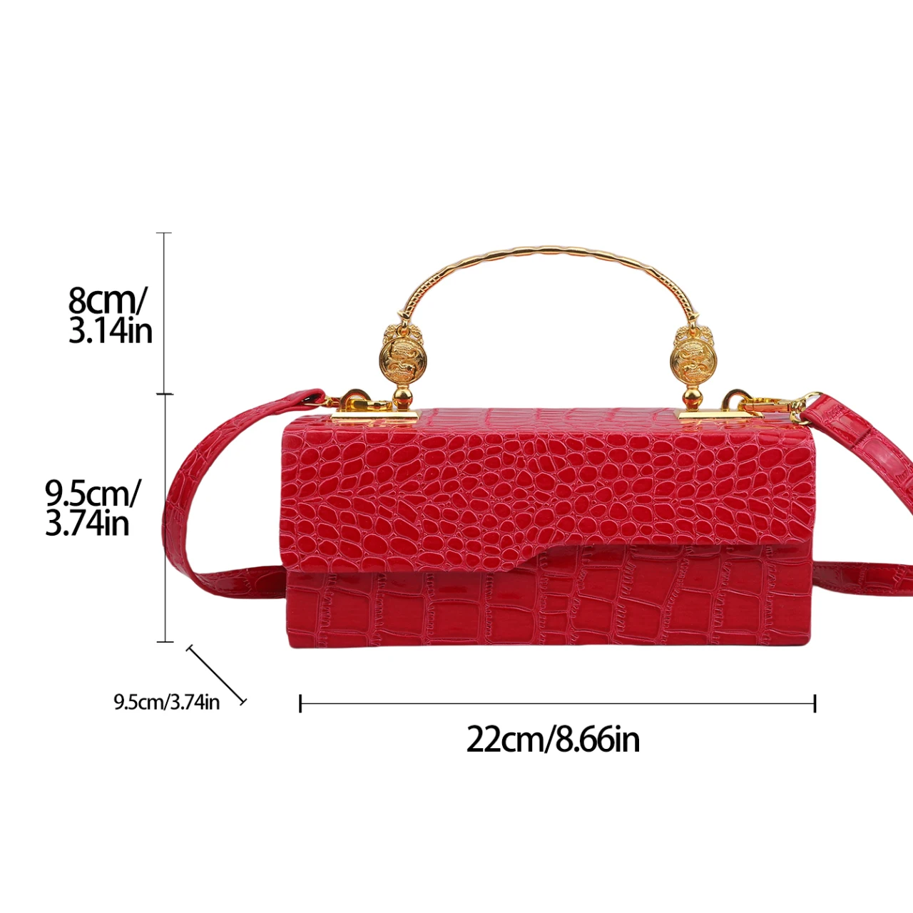 Black Crocodile Pattern Crossbody Bag Fashion Box Lipstick Pouch Designer Handbag And Purse Quality Pu Leather Messenger Bag