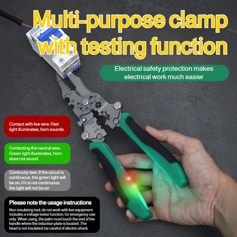 

Многофункциональные плоскогубцы для зачистки электриков с измерительным освещением из нержавеющей стали
