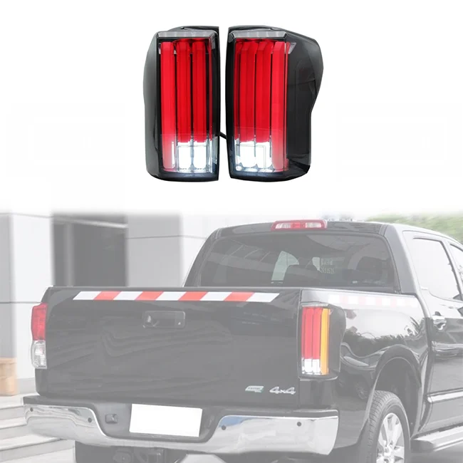 

New High Quality Black Smoked Full LED Tube Tail Lights PAIR With Easy Installation For 2007-2013 Toyota Tundra