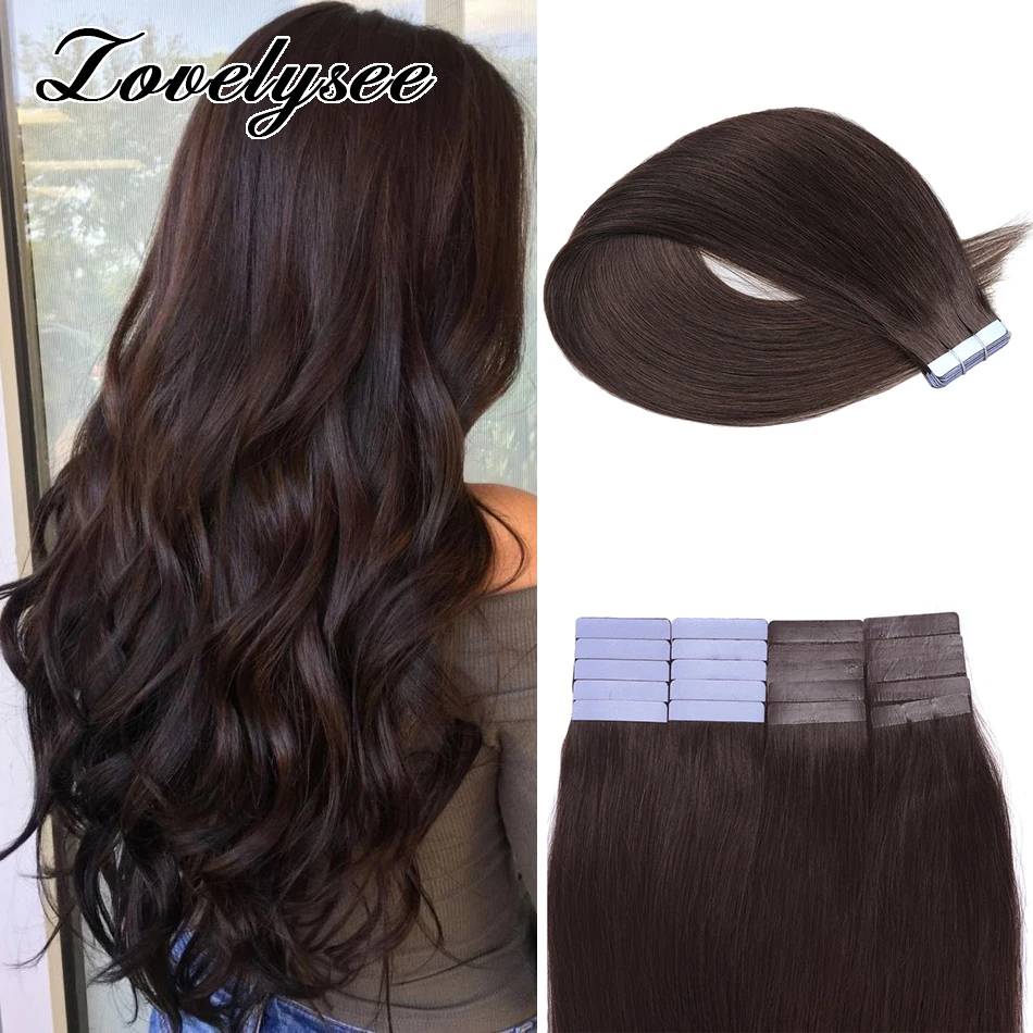 Extensões retas do cabelo humano para mulheres, cabelo 100% Remy, cabelo do russo, 20 PCes, 40g, 2g