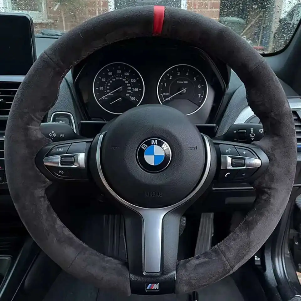 For BMW M Sport F30 F31 F34 F10 F11 F07 X1 X2 X3 F25 F32 F33 F36 F48 F39 Steering-Wheel Cover Car Steering Wheel Cover Suede