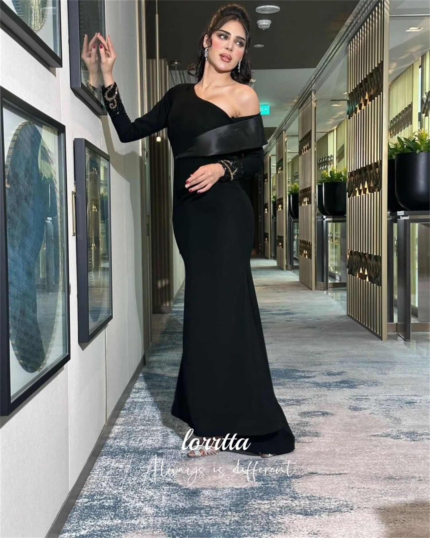Loretta Maßgeschneiderte luxuriöse Damen-Abendkleider für besondere Anlässe, Partykleid, Meerjungfrau, lange Kleider mit Ärmeln, Abschlussball