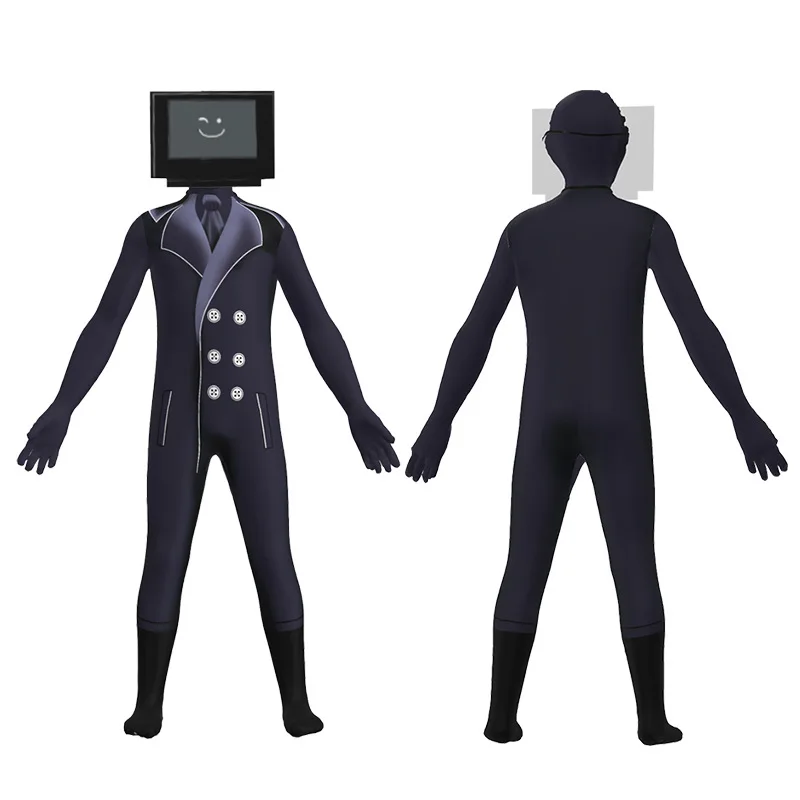 Loween cosplay jogo monitor pessoa banheiro homem macacão apertado role-plang palco desempenho traje produção chinesa