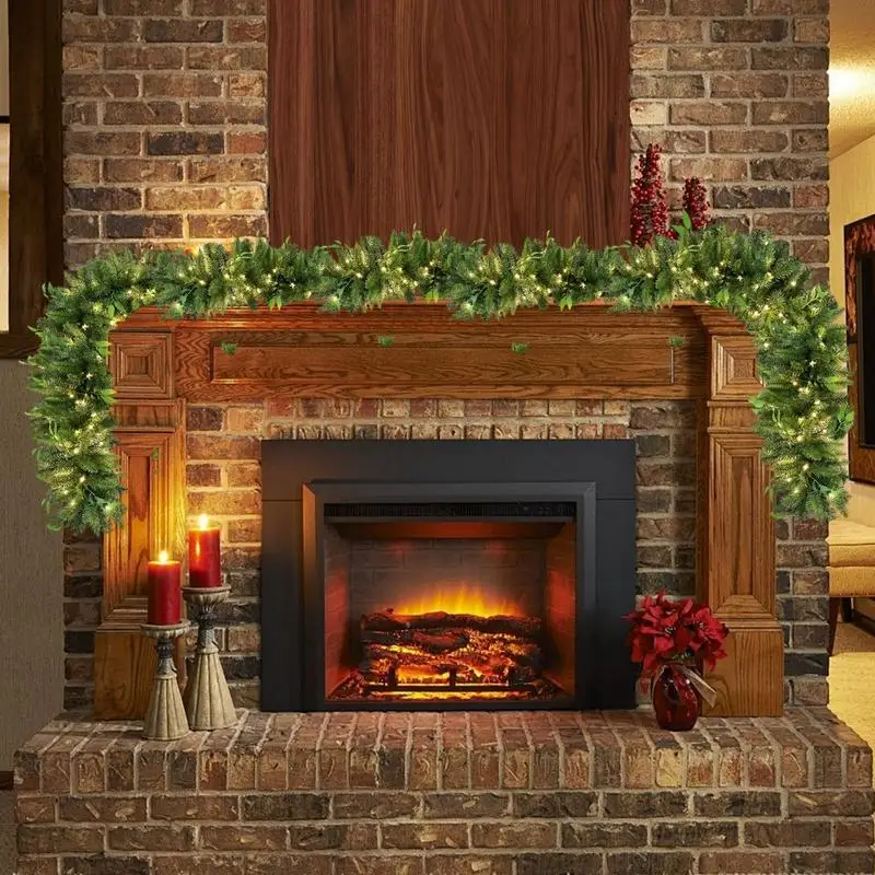 

Lighted Christmas Garland Pine Garland Lighted Artificial Decorations Battery Operated Greenery Garland Christmas Lights With