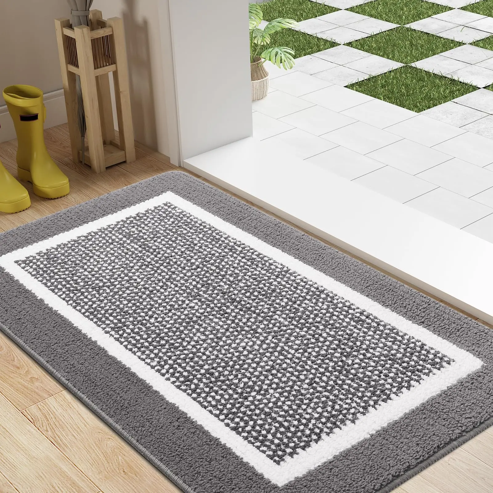 

Kitinjoy Entrance Door Mats Super Absorbent Non-slip Bathroom Carpet Resist Dirt Entrance Mat Indoor Outdoor Washable Entry Mats